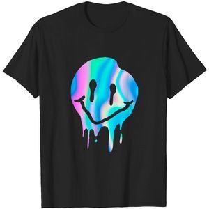 Smile Face Tshirt Melting Trippy Edm Party Unisex Tee Shirt